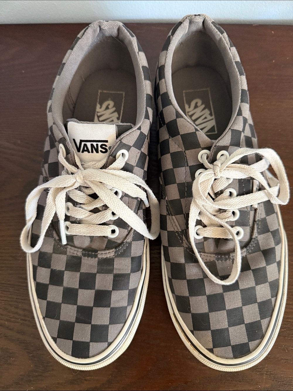 Vans Gray and Black Checkerboard Authentic Sneakers